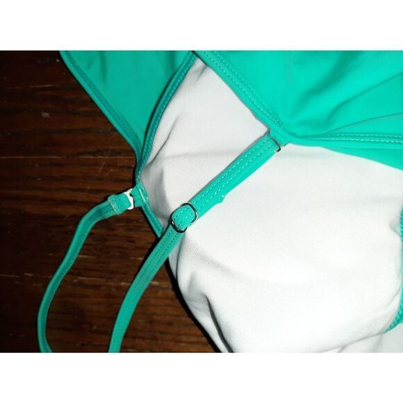 New Small Greenish Blue 2pc Tempt Me Ruffle High-Waist Ruched Bikini Swi… - Picture 7 of 10